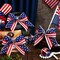 12 Pcs Red White Blue Patriotic Bows 6 Inch 4th of July Wreath Bow Large Burlap Patriotic Bow American Flag Star Ribbon Bows for Memorial Independence Day Front Door Wall Fence Decor (Classic Style)